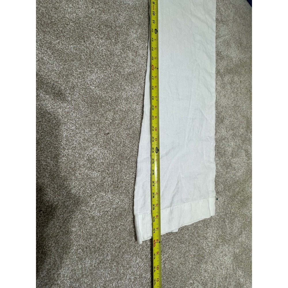 Chicos White 100% Linen Wide Leg Pants Elastic Back Size 0 Regular - Picture 10 of 10